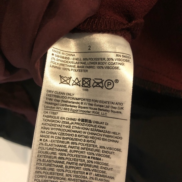 Banana Republic | maroon dress | faux leather trim - Picture 3 of 6